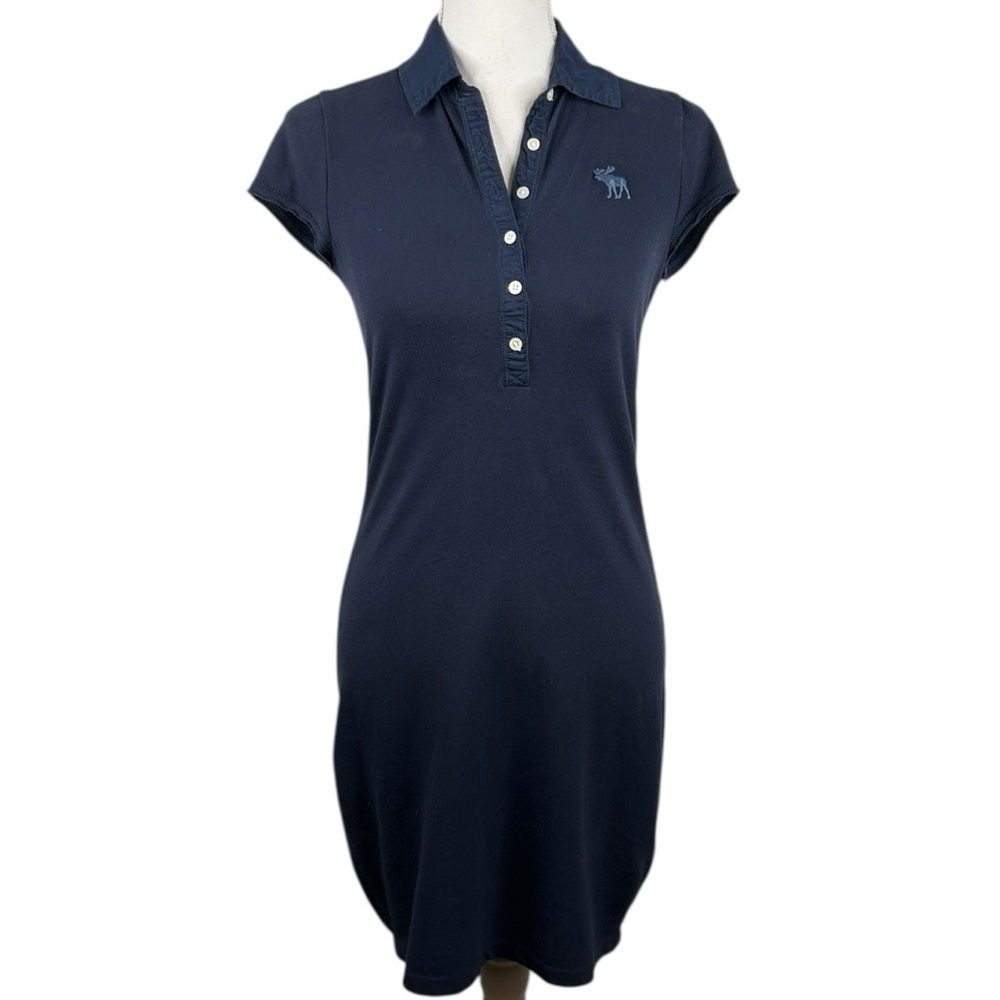Abercrombie & Fitch  Navy Blue Y2K 90's Preppy Polo Shirt Dress Size‎ Medium